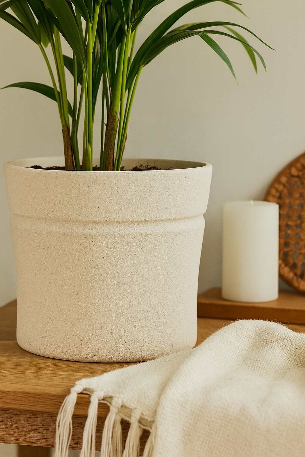 Vase haut évasé Nova ton blanc Ø 63 cm (Mise en situation générée à titre indicatif - visuel non contractuel)