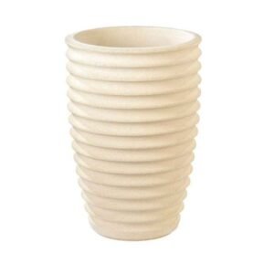 Vase moderne cannelé Nova Ø 36 cm ton blanc