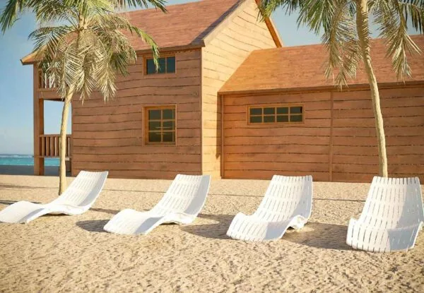 Bain de soleil blanc - Lot de 2 pcs - Havana (plage)