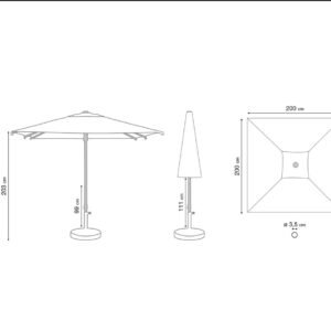 Dimensions parasol Sunset