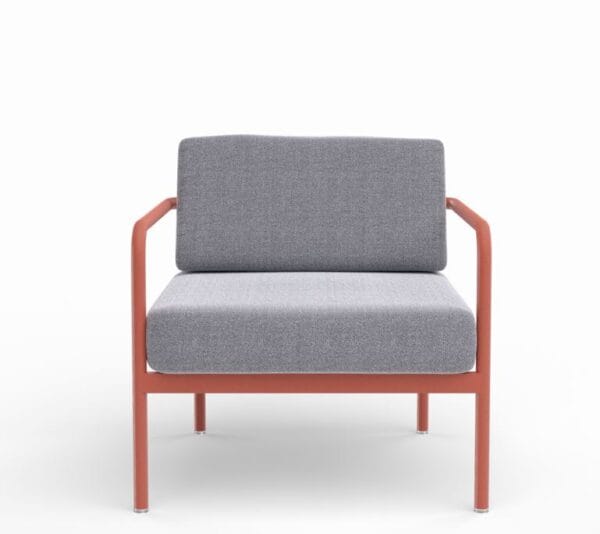 Salon de jardin terracotta en aluminium haut de gamme - CANNES fauteuil seul