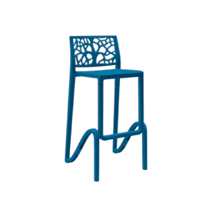 Tabouret bleu acier design haut 75 cm - Lot de 2 - Haka
