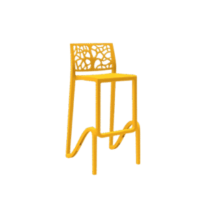 Tabouret jaune design haut 75 cm - Lot de 2 - Haka