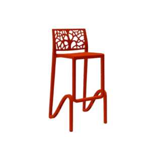 Tabouret rouge design haut 75 cm - Lot de 2 - Haka