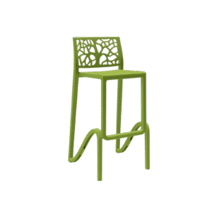 Tabouret vert mousse design haut 75 cm - Lot de 2 - Haka