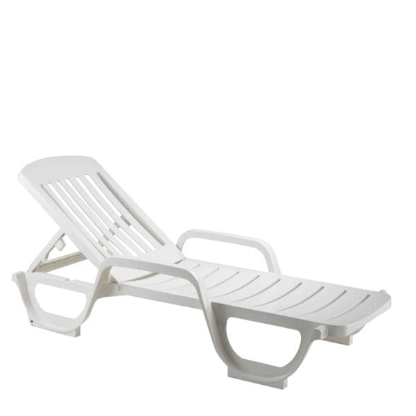 Transat blanc inclinable - Lot de 2 pcs - Miami
