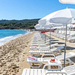 Transat blanc inclinable - Lot de 2 pcs - Miami plage