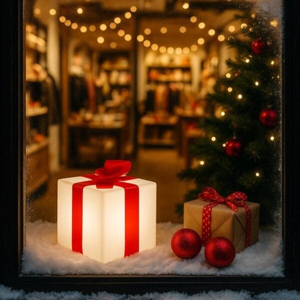 Cadeau de Noël lumineux led 20 cm en boutique