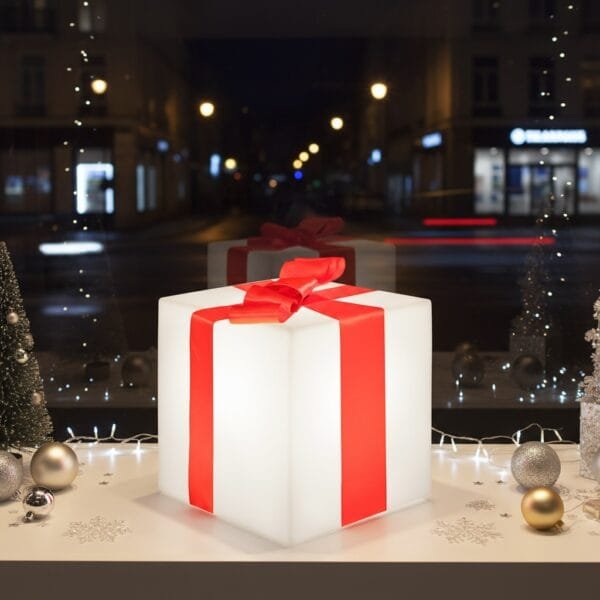 Cadeau led lumineux de Noël 32 cm en déco vitrine