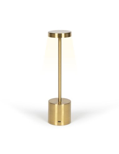 Lampe de table sans fil D0005 principale en métal doré avec lumière émise
