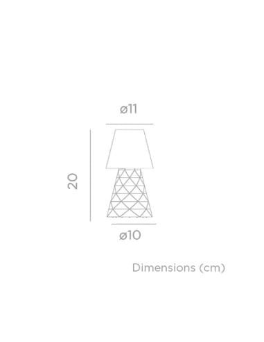 Dimensions de la lampe sans fil design Luxe Diamond, référence D0107