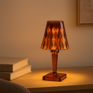 Lampe de table rechargeable sans fil Paloma orange D0120-O avec abat-jour à facettes multiples