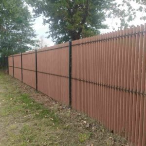 Grillage rigide occultant PVC 3D - Marron - Réalisation client