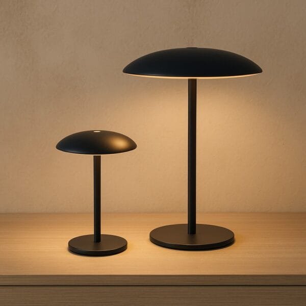 Lampe sans fil LED gris anthracite Sardaigne - Lot de 2 - Vue de près