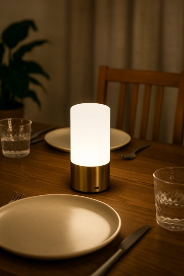 Lampe sans fil rechargeable LED Int-Ext Maia sur une table de restaurant - Lot de 9