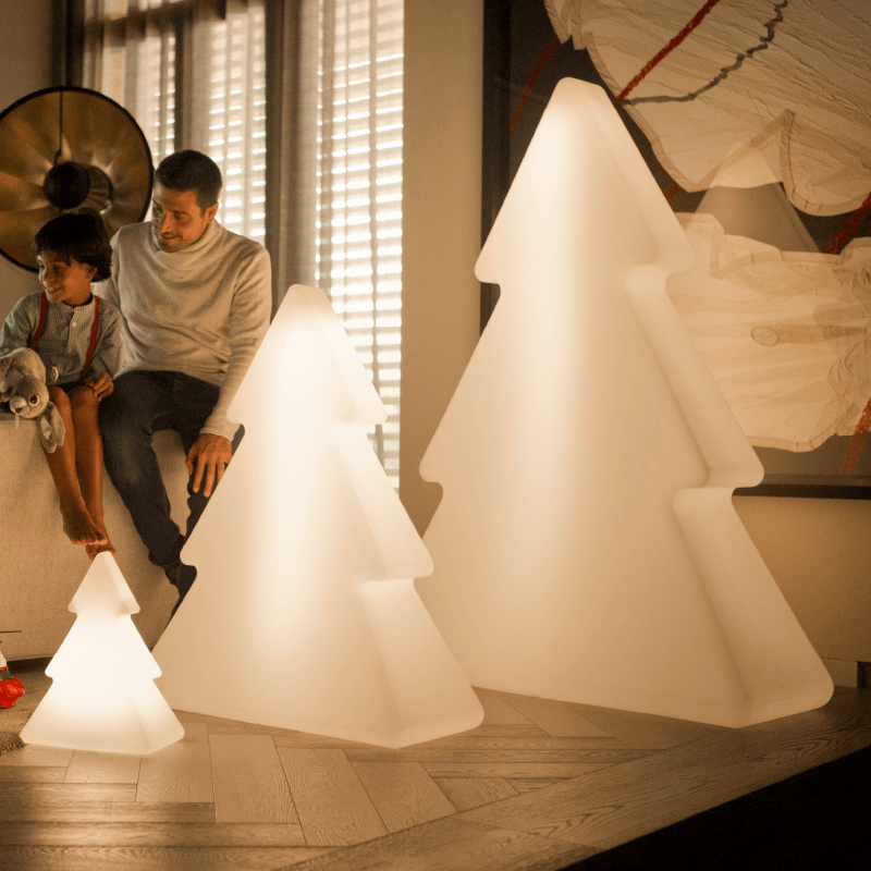 Sapin de Noël led lumineux 40 cm - 100 cm - 160 cm - Le visuel représente les 3 dimensions disponibles