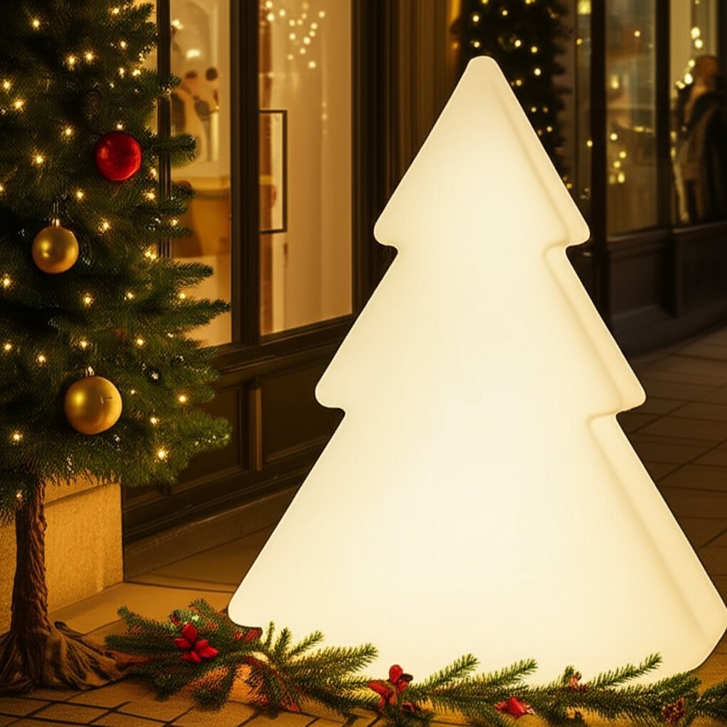 Sapin lumineux à led Noël 160 cm int-ext en devanture de magasin