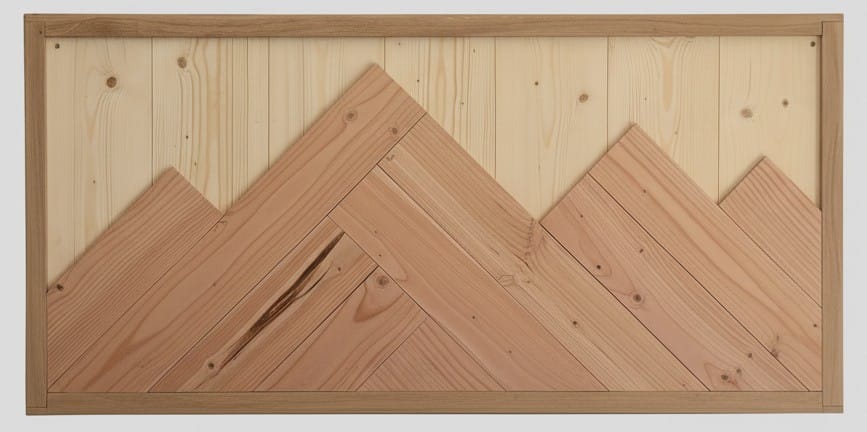 Tête de lit bois massif décor Aravis - Lrg 90 à 180 cm x Ep. 6 x Ht 125 cm 5 Tête de lit bois massif décor Aravis, image principale, non contractuelle