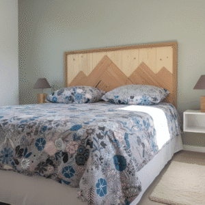 Tête de lit bois massif décor Aravis - Lrg 90 à 180 cm x Ep. 6 x Ht 125 cm, image principale, ARVS