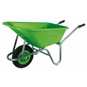 Brouette de jardin en plastique verte PRGC100P avec armature en acier, image principale