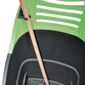 Vue détaillée de l'intérieur du chariot de jardin 2 roues PRGC65 avec poignée intégrée.