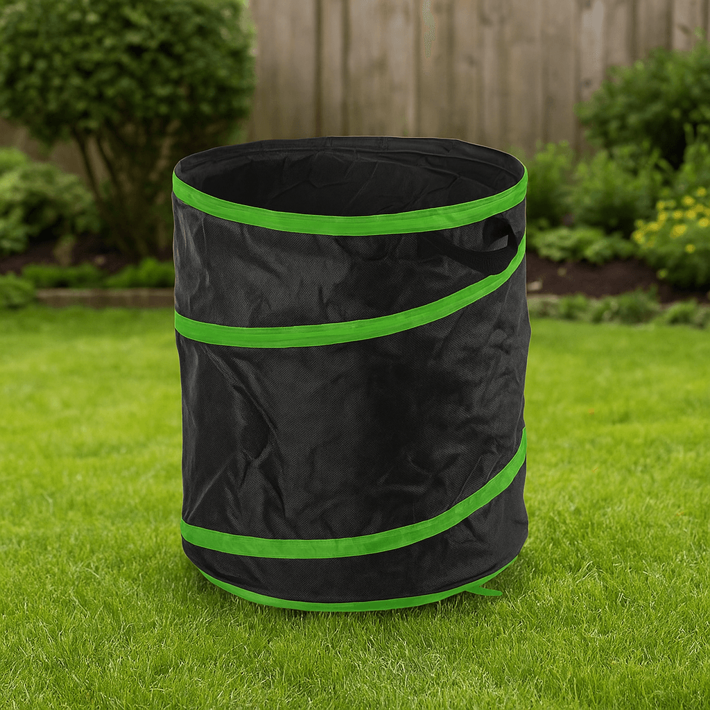 Sac à déchets végétaux Pop Up 160L - Ribimex 6 Image principale du sac à déchets végétaux Pop Up Bag de 160 litres, modèle PRSAC160, montrant sa structure autoportante sur la pelouse.