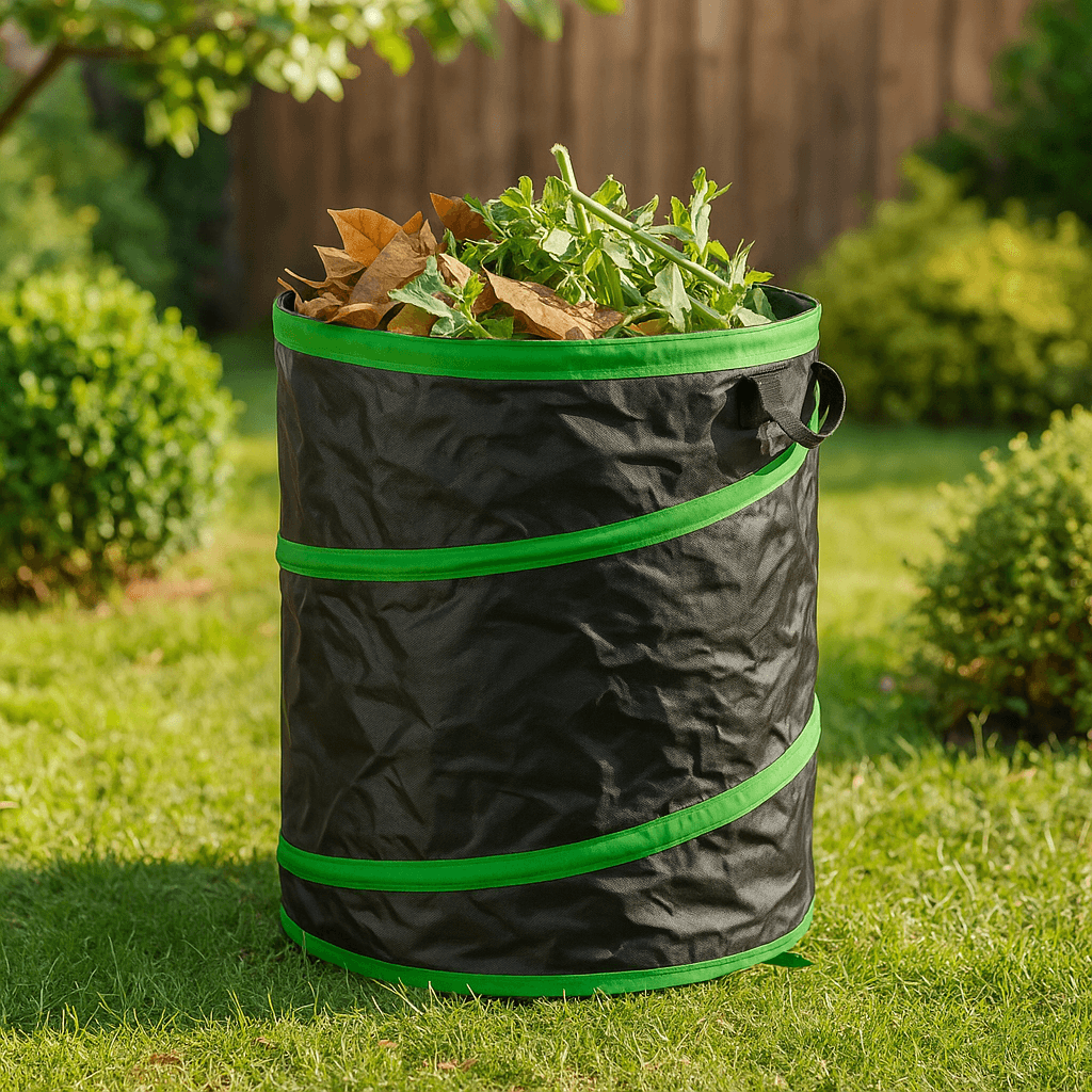 Sac déchets végétaux Pop Up 90L - Ribimex 3 Sac déchets végétaux Pop Up Bag 90 Litres RIBIMEX PRSAC90 dans un jardin
