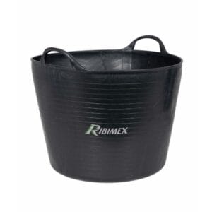 Image principale du seau de jardin PRSACB42 Ribimex montrant un bac souple rond en plastique noir avec poignées