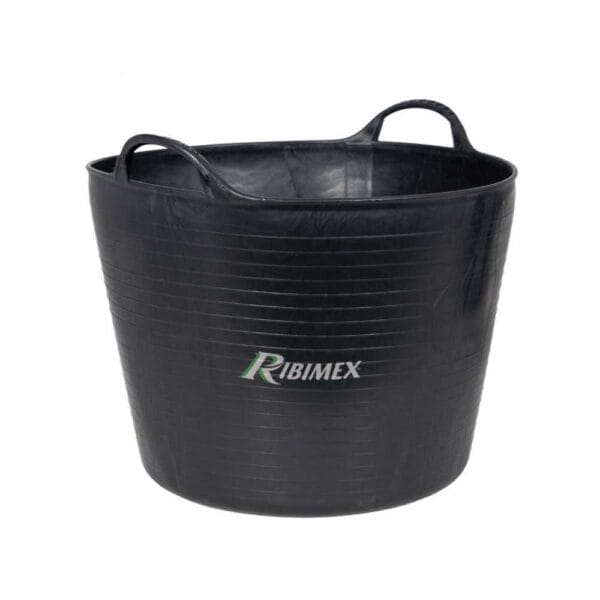 Image principale du seau de jardin PRSACB42 Ribimex montrant un bac souple rond en plastique noir avec poignées