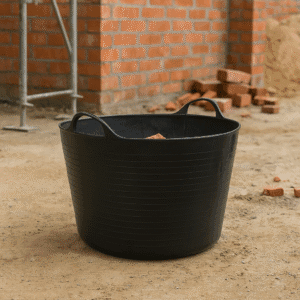 Seau de jardin PRSACB42 en plastique noir, 42 litres, avec poignées robustes