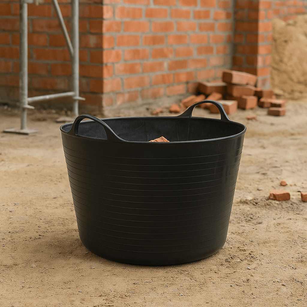 Seau de jardin souple rond 42L - Ribimex 5 Seau de jardin PRSACB42 en plastique noir, 42 litres, avec poignées robustes