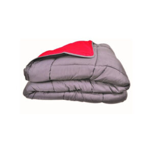 Couette bicolore ALPAGE 240x260cm en microfibre grise et rouge, référence C0023