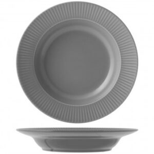 Assiette creuse en grès naturel V0190, image principale de l'assiette COTTAGE Ø23cm Galet