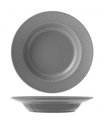 Assiette creuse en grès naturel COTTAGE 23 cm Galet - Lot de 6 1 Assiette creuse en grès naturel V0190, image principale de l'assiette COTTAGE Ø23cm Galet