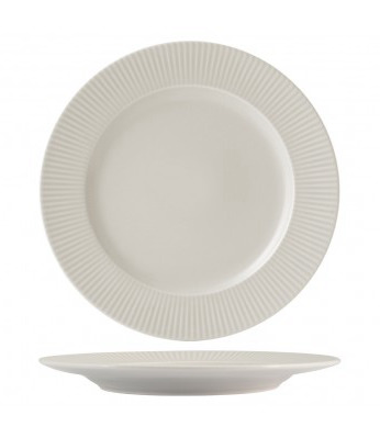 Assiette plate en grès naturel COTTAGE 27 cm Crème - Lot de 6 1 Assiette plate en grès naturel COTTAGE Ø27cm Crème, image principale produit V0186