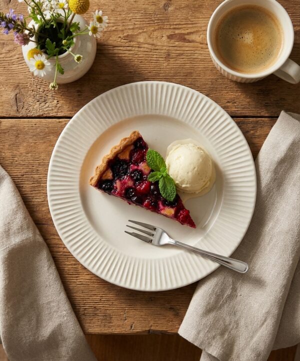 assiette pour dessert COTTAGE Ø21cm Crème en grès véritable, image principale du produit V0188