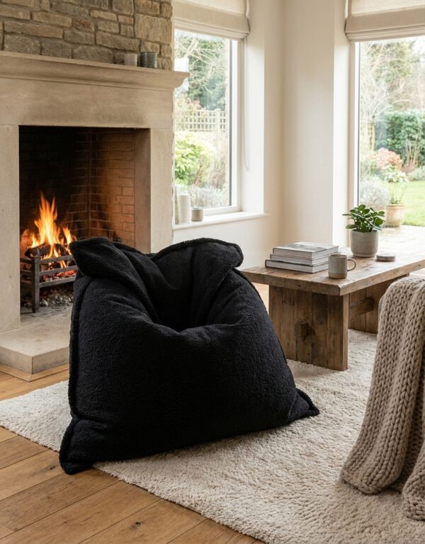 Grand coussin d'intérieur complet tissu Mouton Anthracite, image principale de D0118-A, idéal pour chiller dans le salon