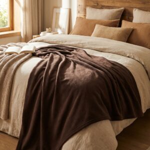 Couverture polaire 240x260cm chocolat vue principale C0016