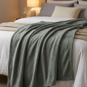 Couverture polaire 260 x 240 C0240GRIS étalée sur un lit, image principale
