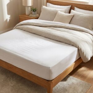 Drap housse 160 x 200 polycoton blanc C0039, image principale