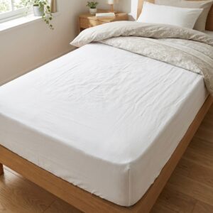 Drap housse 190 x 90 cm, polycoton blanc, C0037, image principale