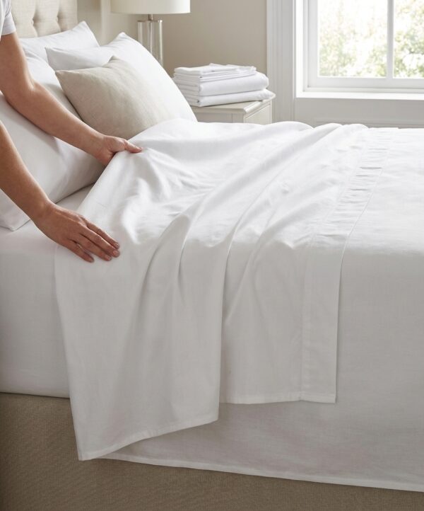 Drap plat polycoton blanc C0040, image principale