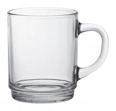 Mug en verre transparent de 26cl, image principale du produit V0225