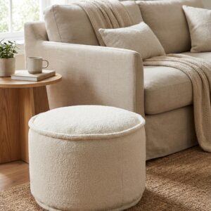 Pouf tissu blanc image principale, référence D0117-B