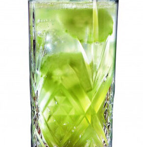 Verre chope Broadway forme haute 38cl avec boisson à l'intérieur, illustration du verre à cocktail original, produit V0144
