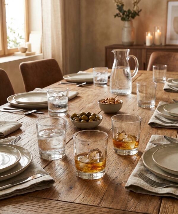 Verre à digestif V0107 sur une table dressée, Verre forme basse 25cl Istanbul pack de 12