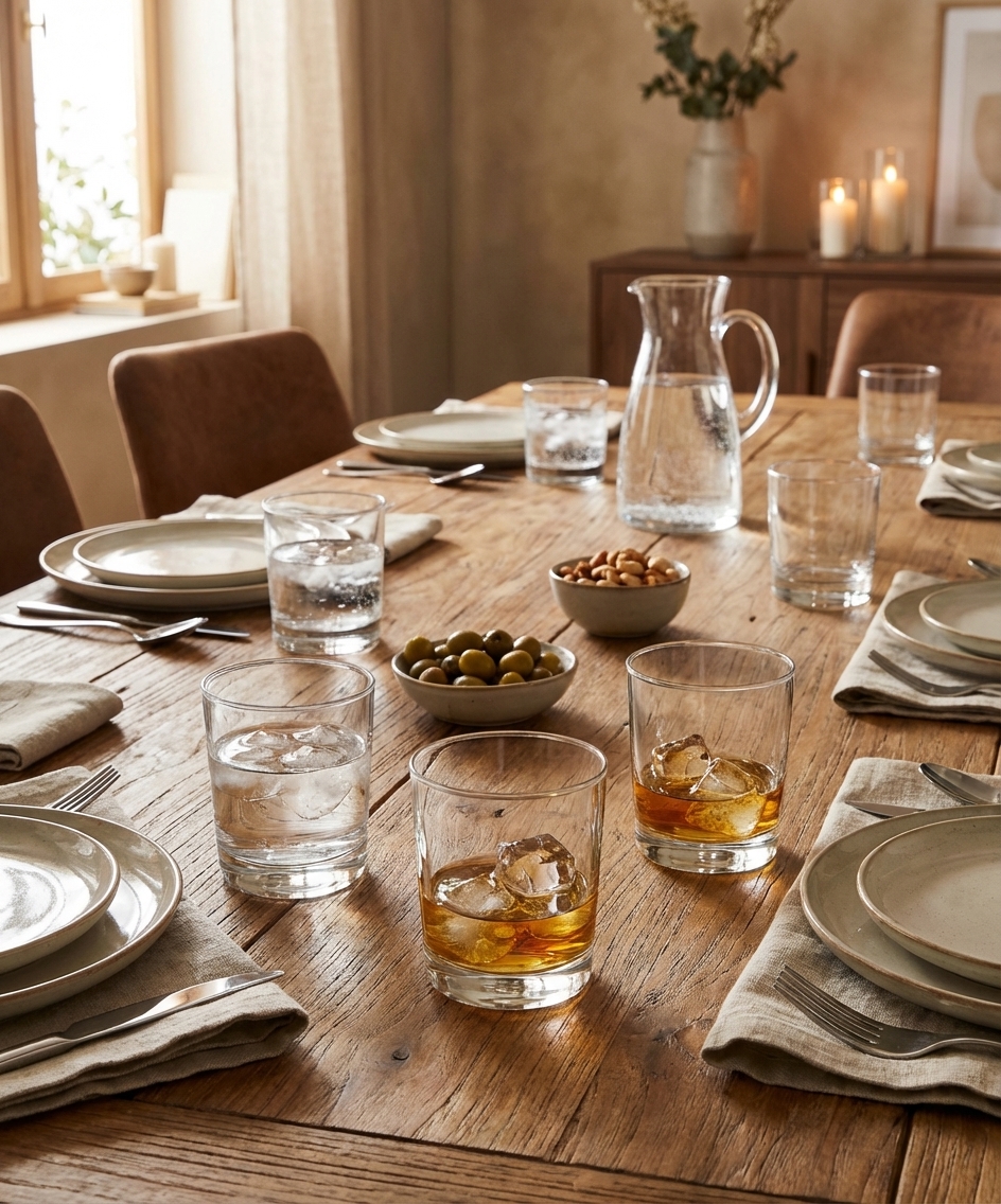 Verre à digestif V0107 sur une table dressée, Verre forme basse 25cl Istanbul pack de 12