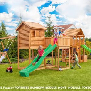 MAXI SET FUNGOO PLAY BOX, aire de jeux avec deux toboggans, image principale du produit, référence 3526PT