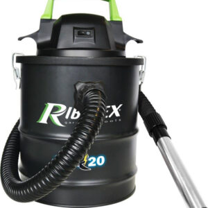 Aspirateur à cendre sur batterie PRBAT20/CEN en vue principale, affichant le corps du bidon de 15 litres et le tuyau flexible en métal.