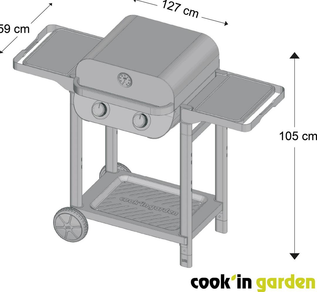 Barbecue électrique pour balcon FLAVO 50 SC ELEC 5 Dimensions du barbecue électrique balcon FLAVO 50 SC ELEC, illustration générée non contractuelle, référence EL004T ST
